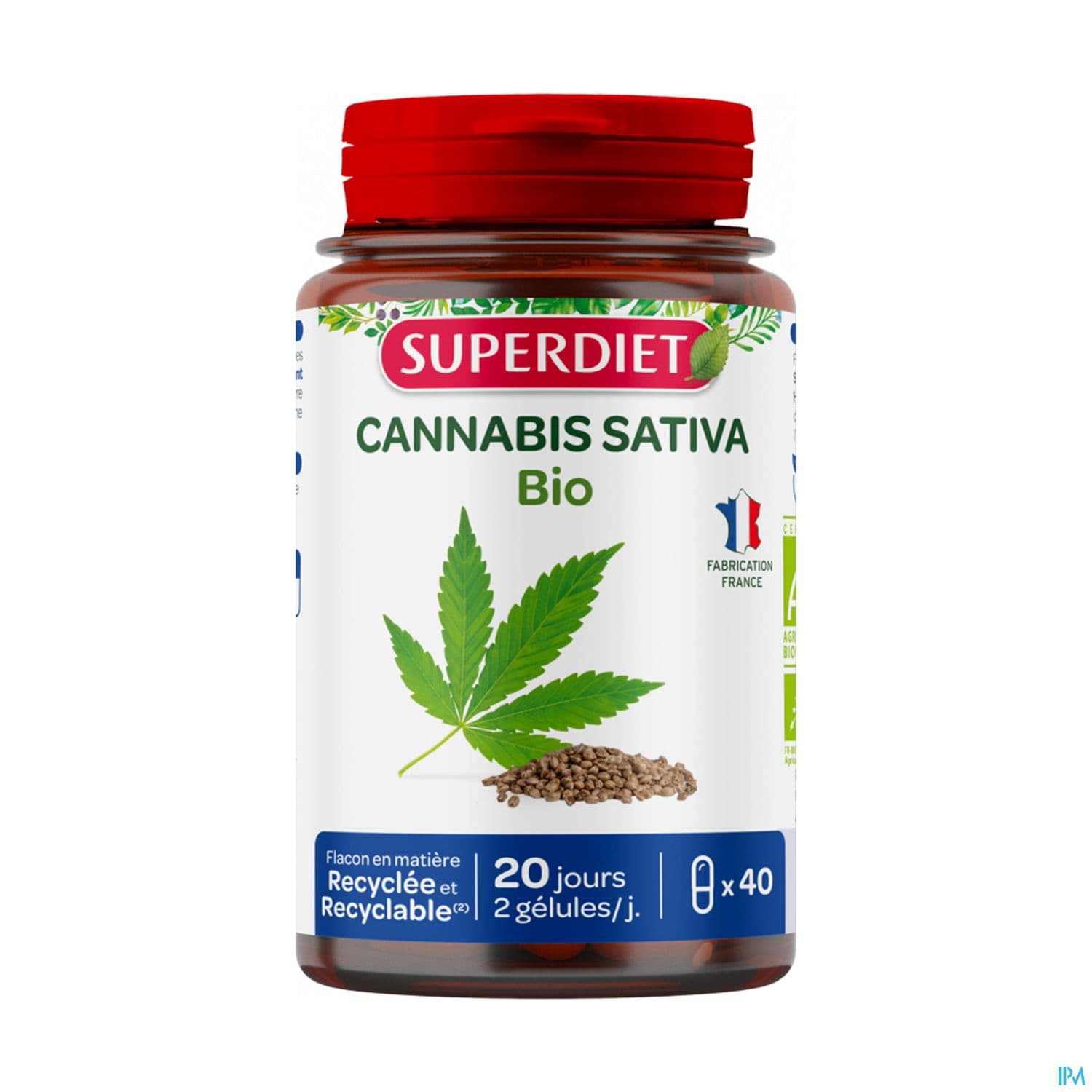 Superdiet Cannabis Sativa Bio Gelule 40 — Pharmacie La Rose