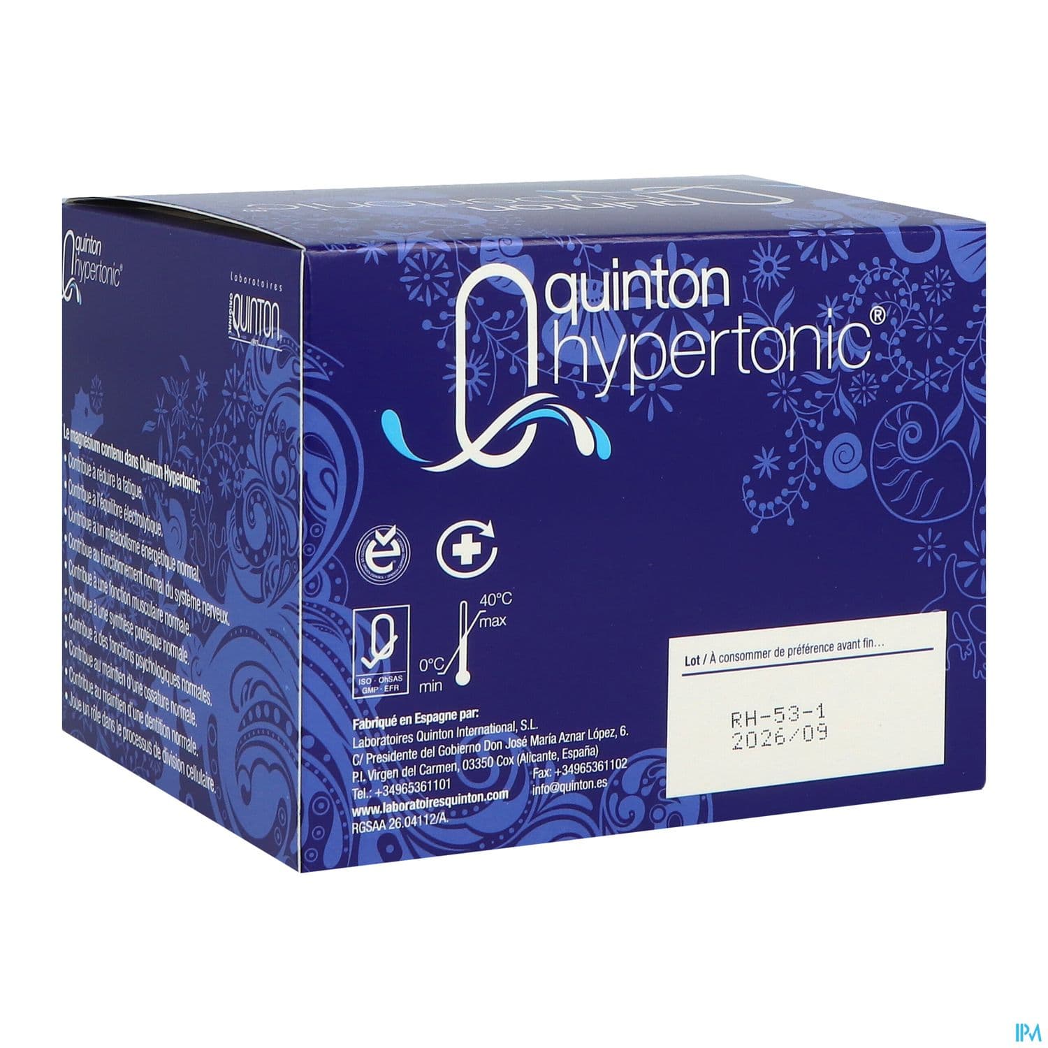Quinton Hypertonic Ampoule Buvable 10ml 30 — Pharmacie Lafayette de Roubaix