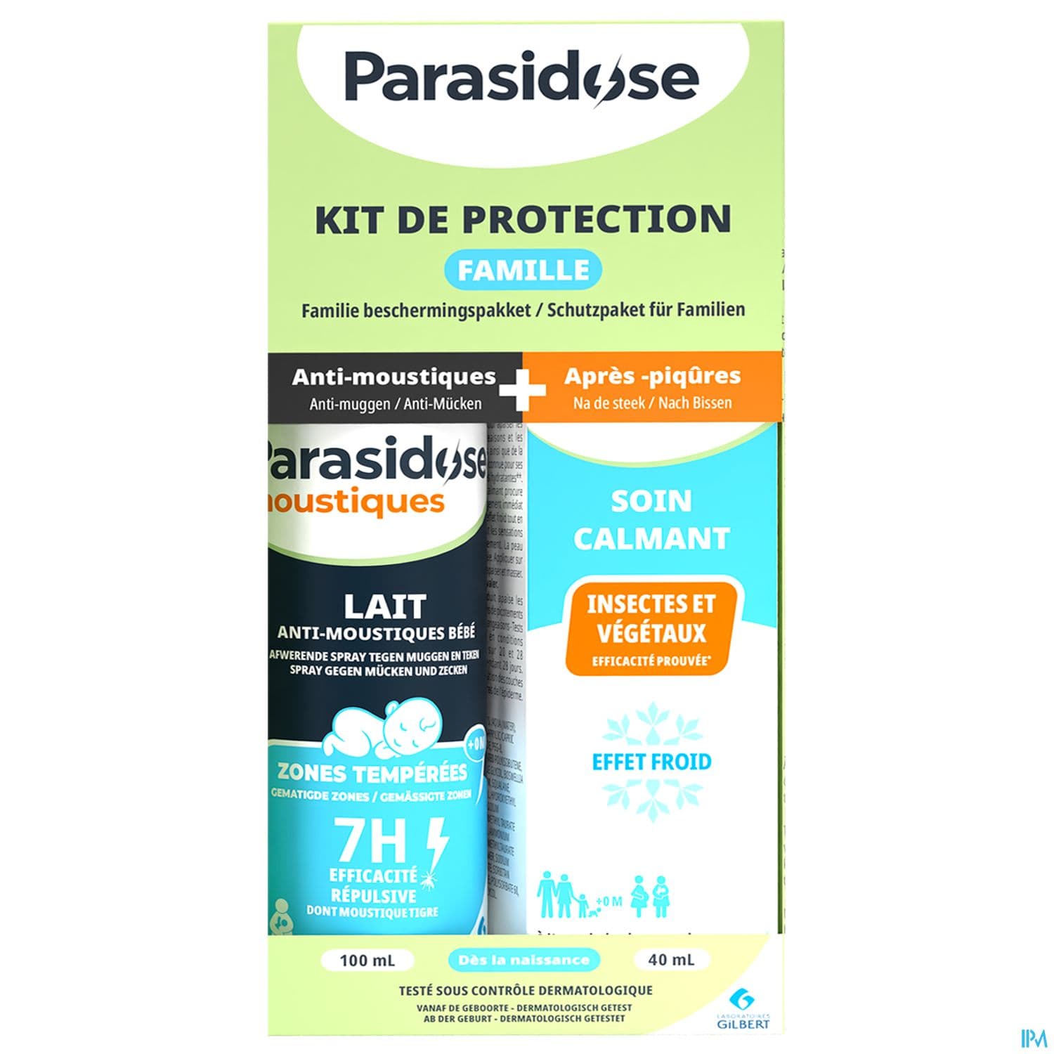 Laboratoires Gilbert Parasidose Moustique Kit Protection 2024 Lait Bebe 100ml + Creme Calmant 40ml