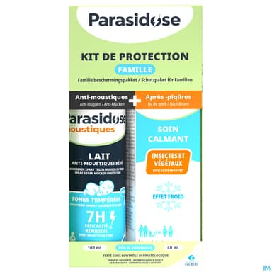 Laboratoires Gilbert Parasidose Moustique Kit Protection 2024 Lait Bebe 100ml + Creme Calmant 40ml