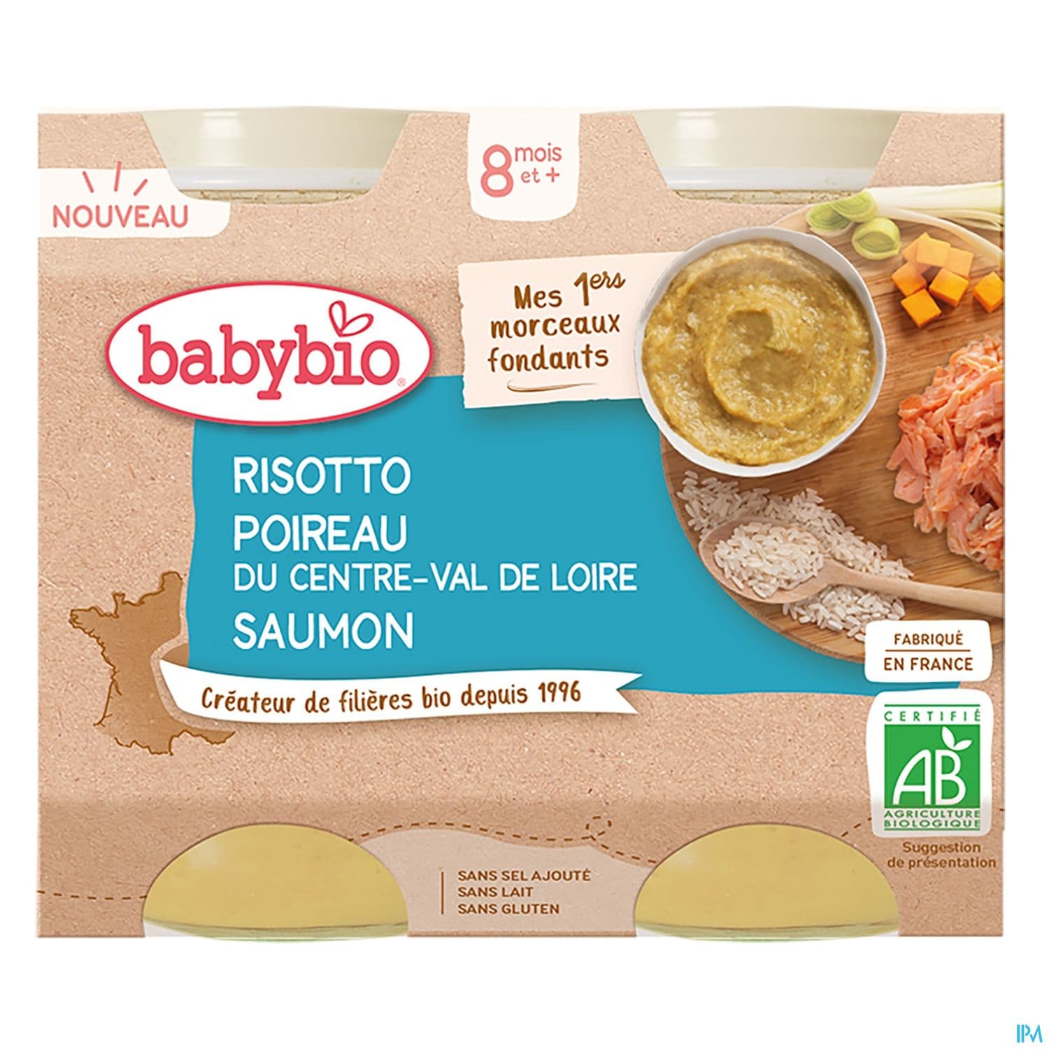 BABYBIO RISOTTO/POIREAU/SAUM2X200G — Pharmacie Principale des Grésillons