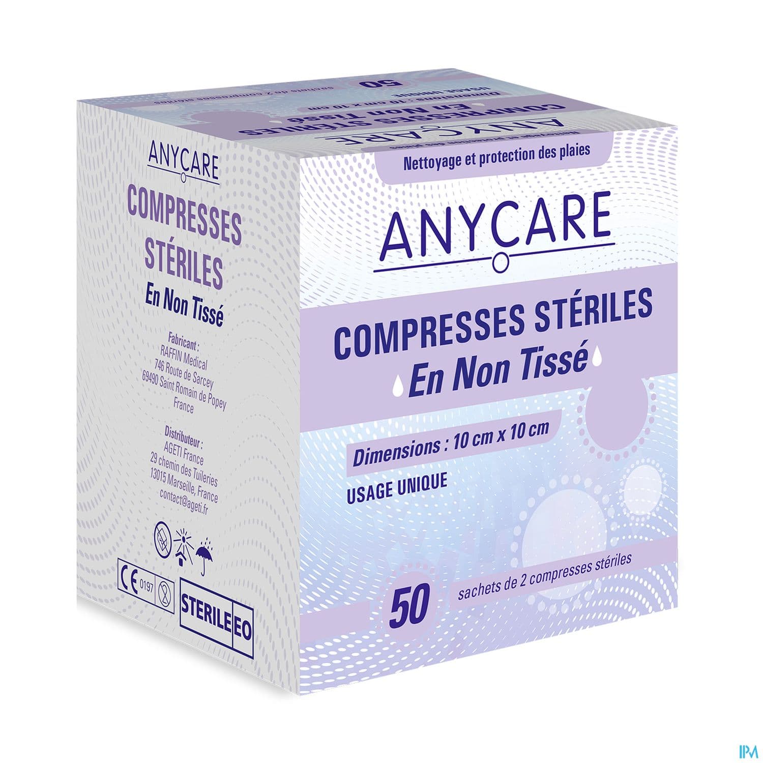 ANYCARE COMP ST NT 10X10CM 50 — Grande Pharmacie de la Rode