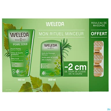 Weleda Coffret Minceur Huile Massage Bouleau 200ml + Creme Douche Gommante 150ml + Rouleau Offert