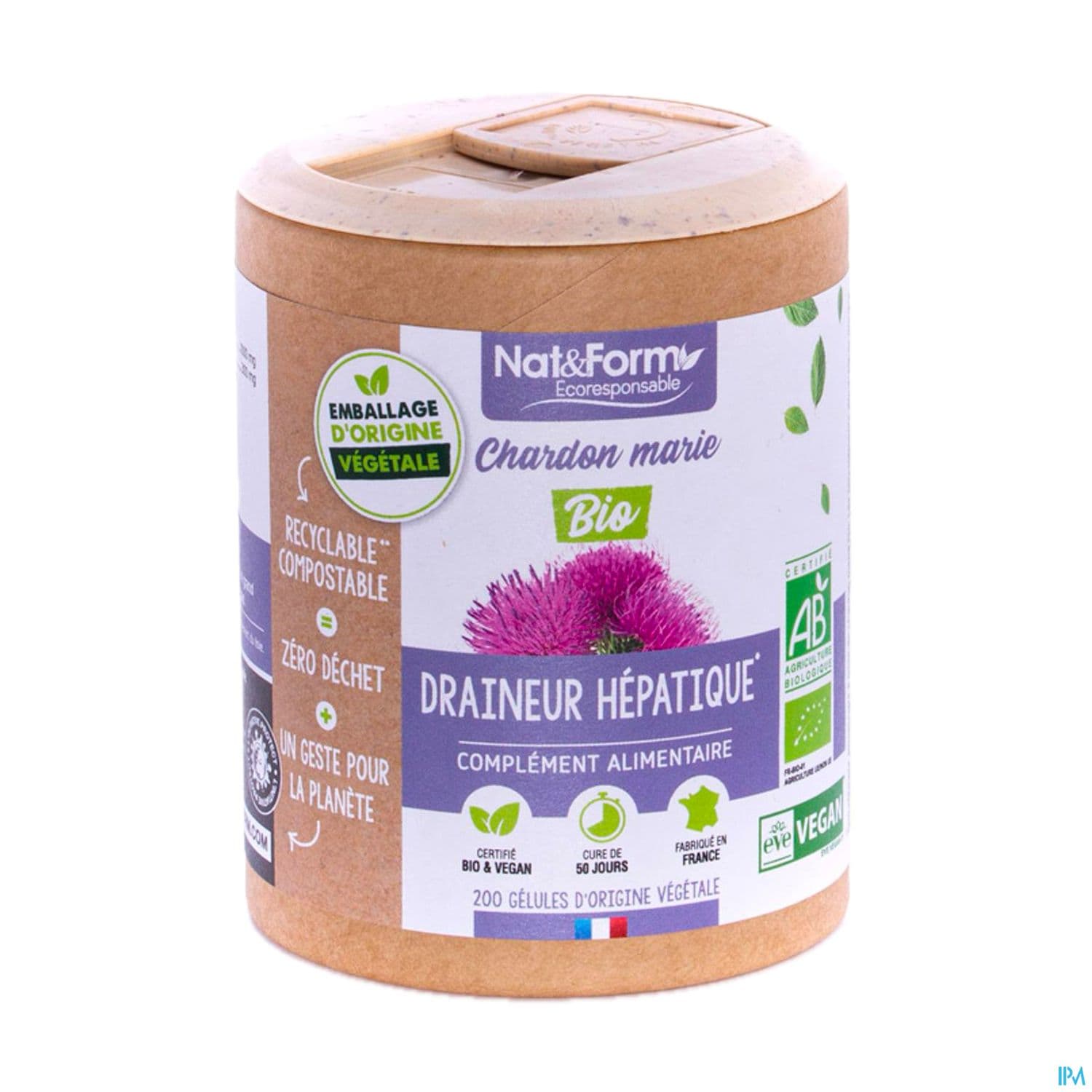 Nat Et Form Ecoresponsable Chardon Marie Bio Gelule Vegetale 200 — Pharmacie de Venoix