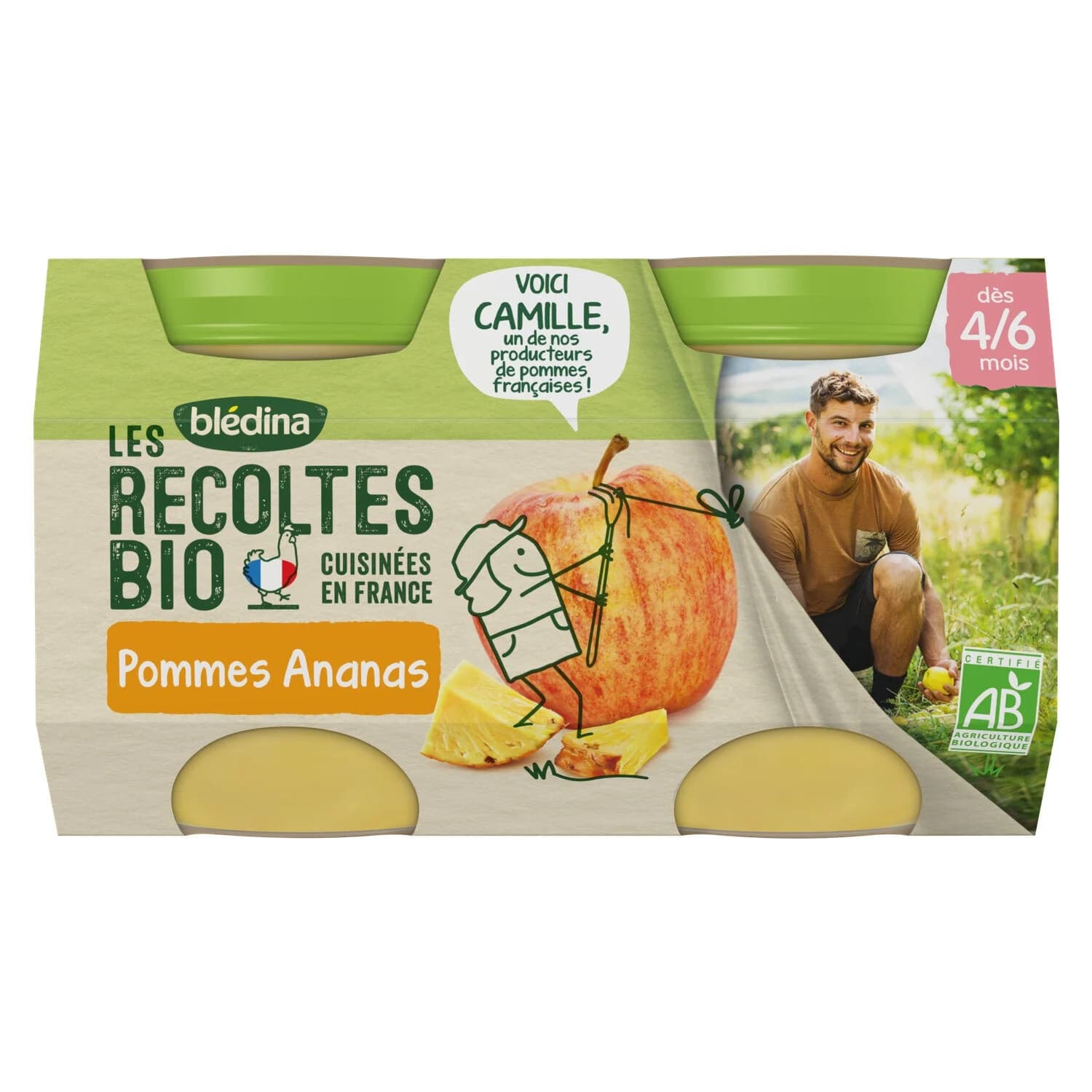 BLEDINA REC BIO POMM/ANANAS 130GX2