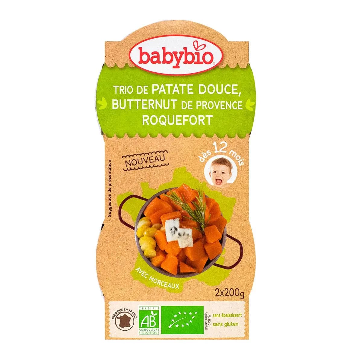 BABYBIO TRIO PATATE DOUCE 2X200G — Pharmacie Juin