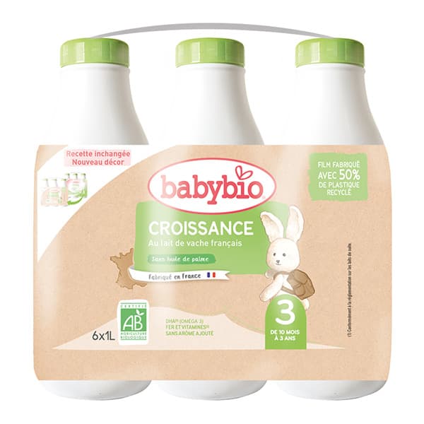 BABYBIO 3AG CROIS LAIT BIO 1L X6 — Pharmacie du Grand Vitrolles