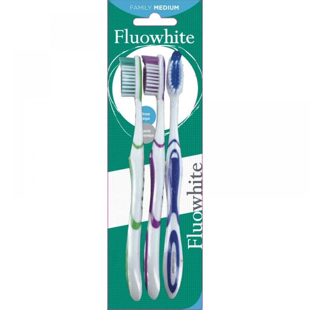 Fluowhite Brosse A Dents Trio Medium X3