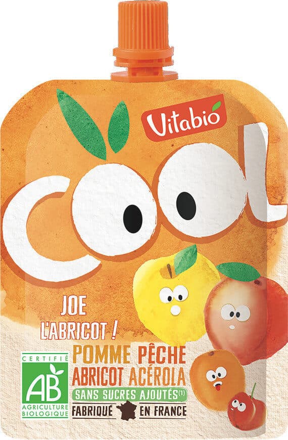 Cool Vitabio Fruits Pomme Peche Abr Gourde 90g