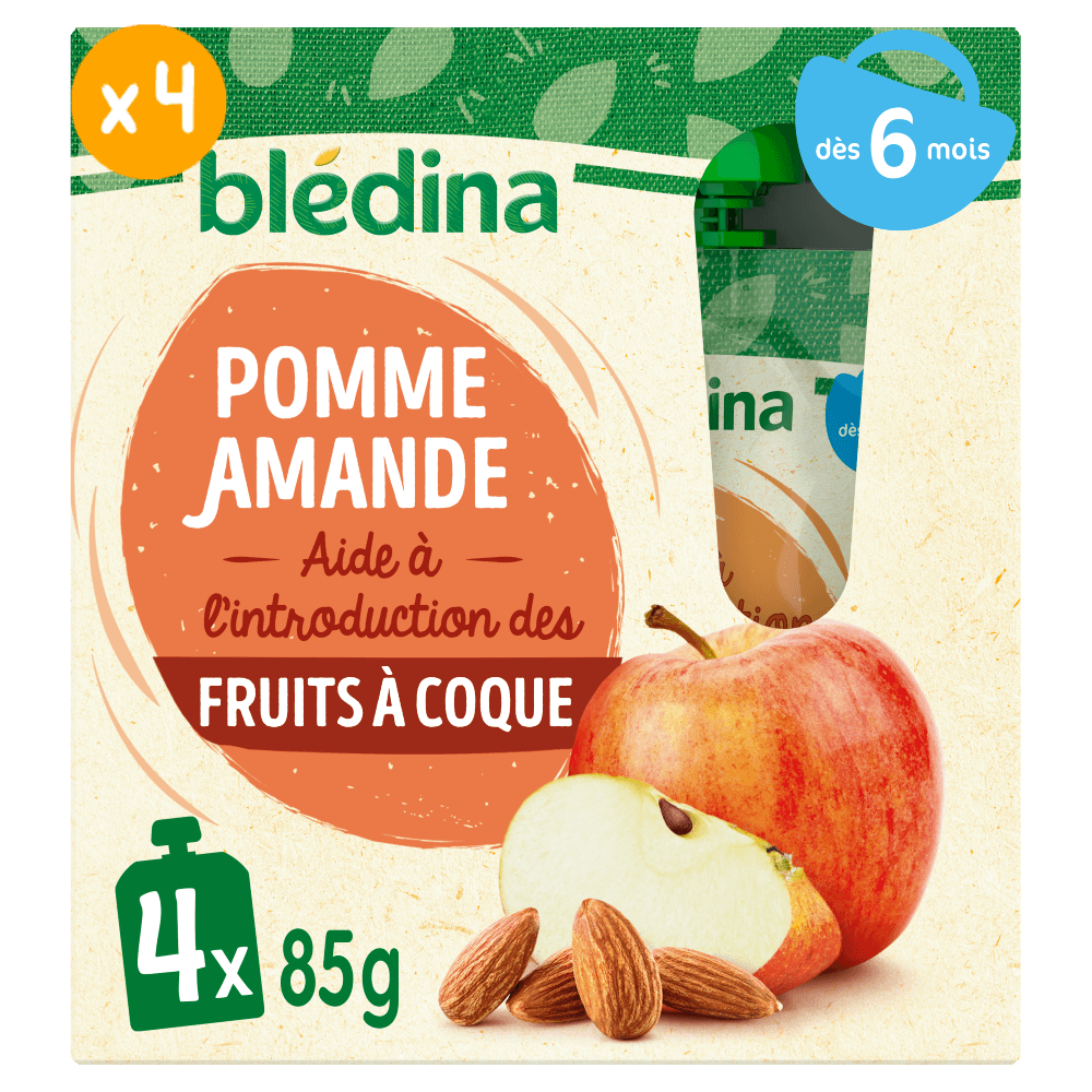 BLEDINA COMPOTE POMME/AMANDE X4
