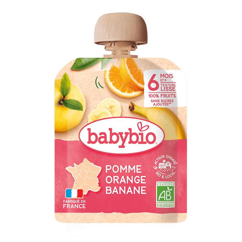 BABYBIO GOURDE POMME ORANGE BANANE — Pharmacie Marie Stuart
