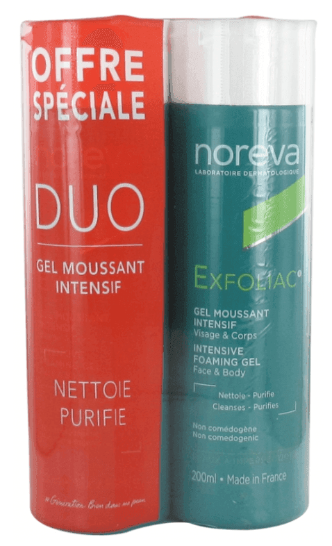EXFOLIAC GEL MOUSSANT 200MLX2 — Pharmacie de la Plaine - Saint-Denis