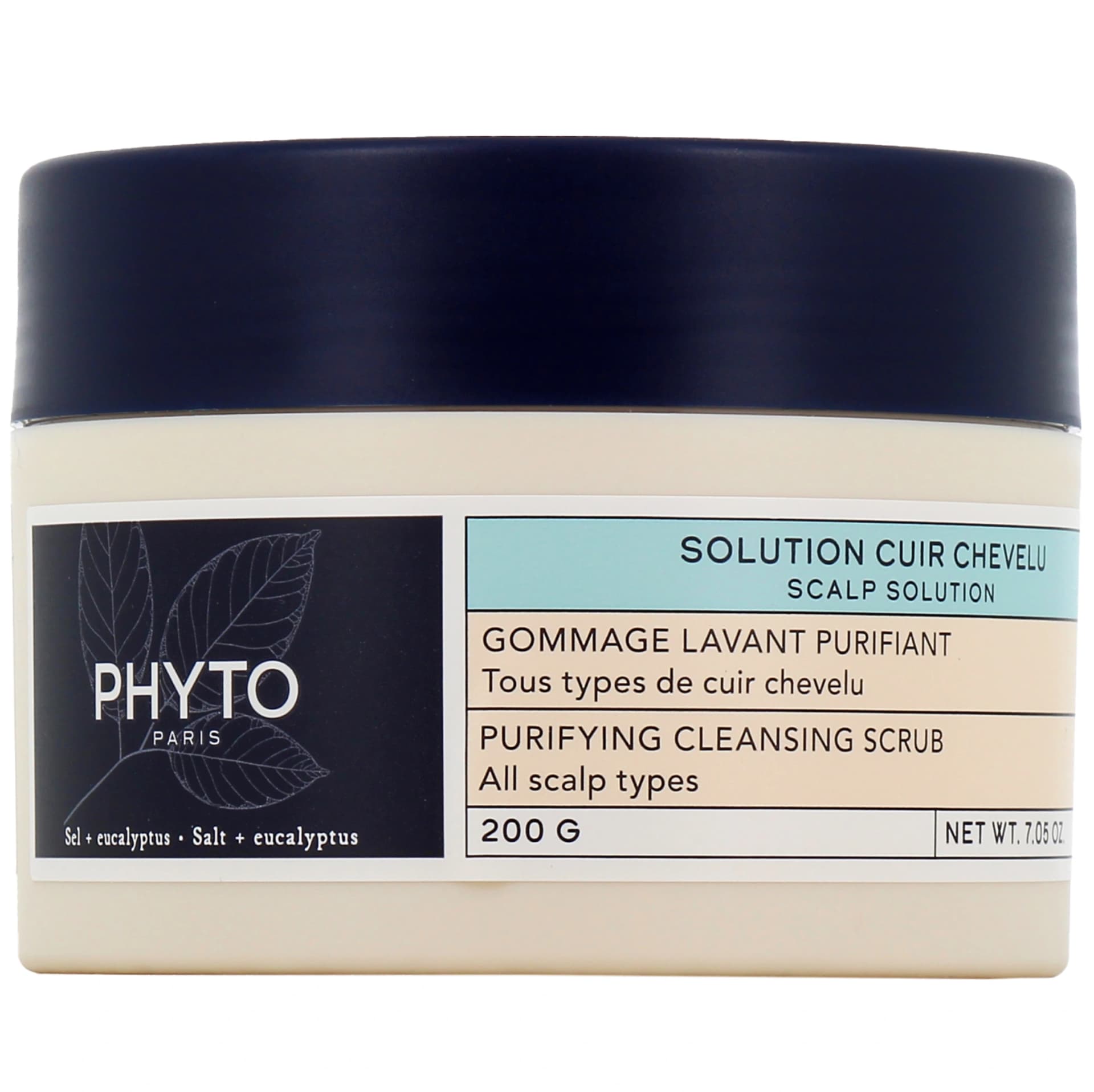 Phyto Solution Gommage Lavant Purifiant Tous Types De Cuir Chevelu Pot 200g