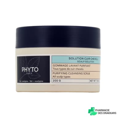 Phyto Solution Gommage Lavant Purifiant Tous Types De Cuir Chevelu Pot 200g