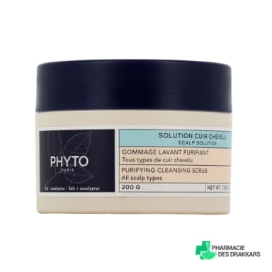 Phyto Solution Gommage Lavant Purifiant Tous Types De Cuir Chevelu Pot 200g