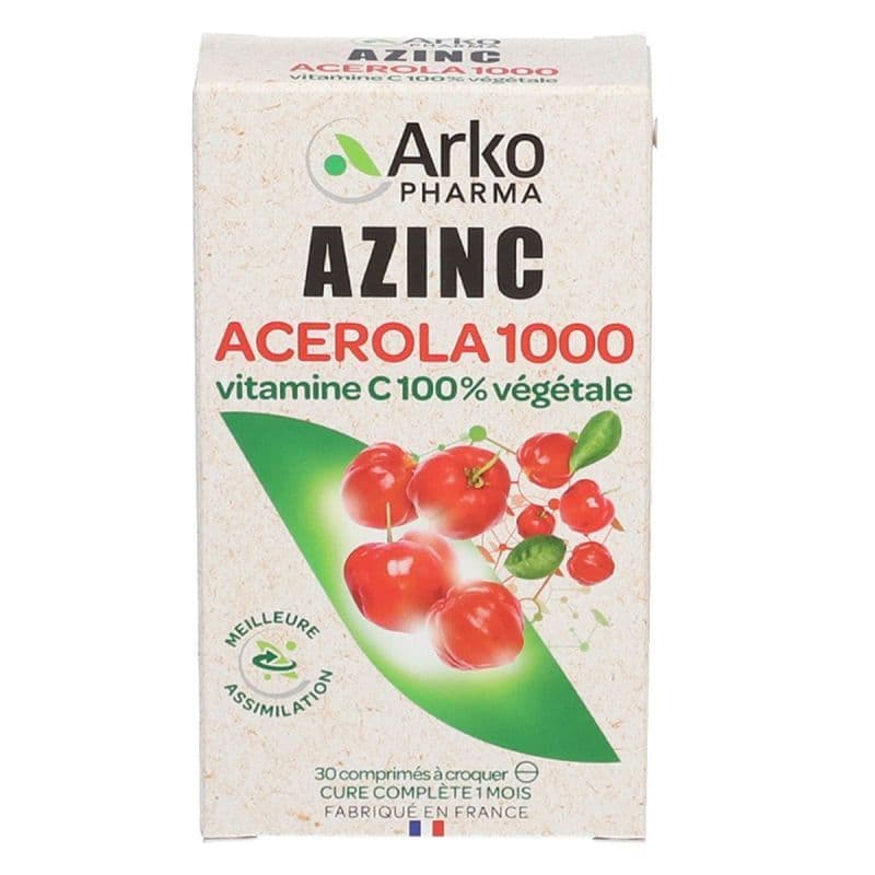 AZINC VEGETAL ACEROLA 1000 CPR 30 — Pharmacie Bordeaux Lac