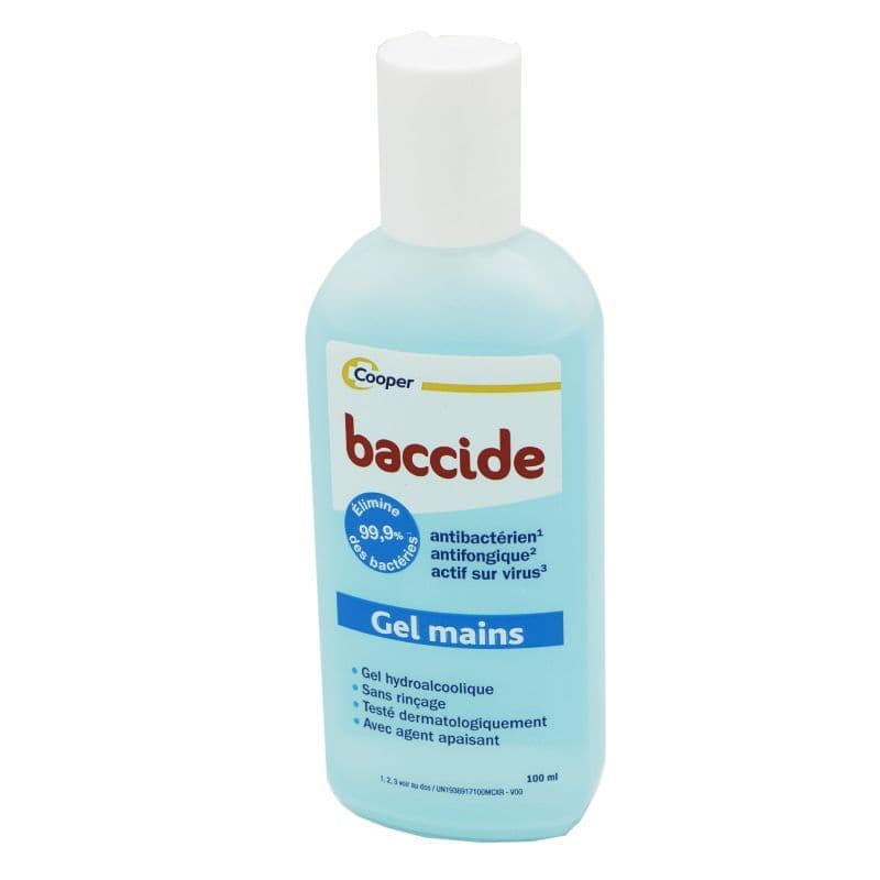 BACCIDE GEL MAIN S/RINC BLEU 100ML — pharmacie confluence ivry
