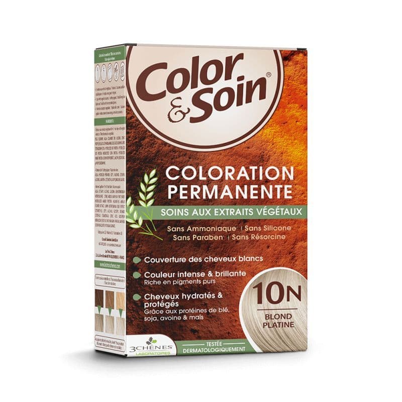 Les 3 chênes color & soin coloration permanente teinte blond platine - 10n — Pharmacie Bellevue Limoges