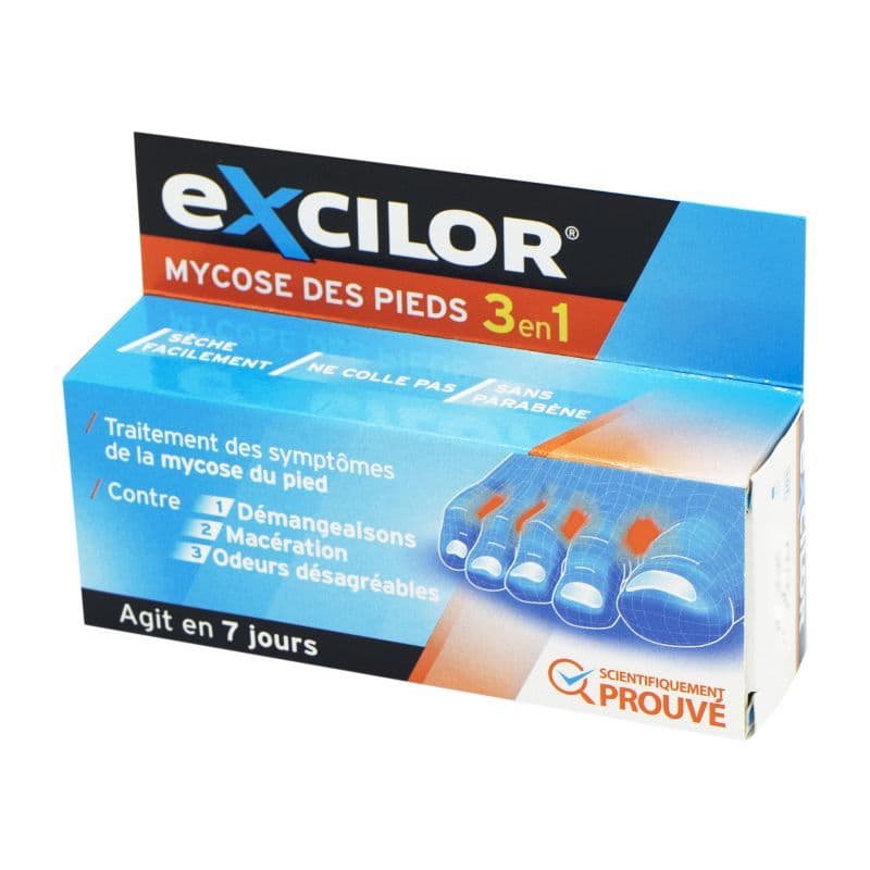 EXCILOR MYCOSE PIED 3EN1 15ML — Pharmacie Royale - Saint-Cloud