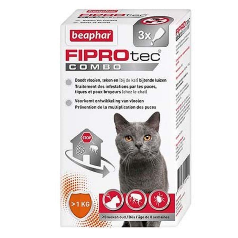 BEAPHAR FIPROTEC COMBO CHAT X3 — Pharmacie Val de l'Aurence Limoge
