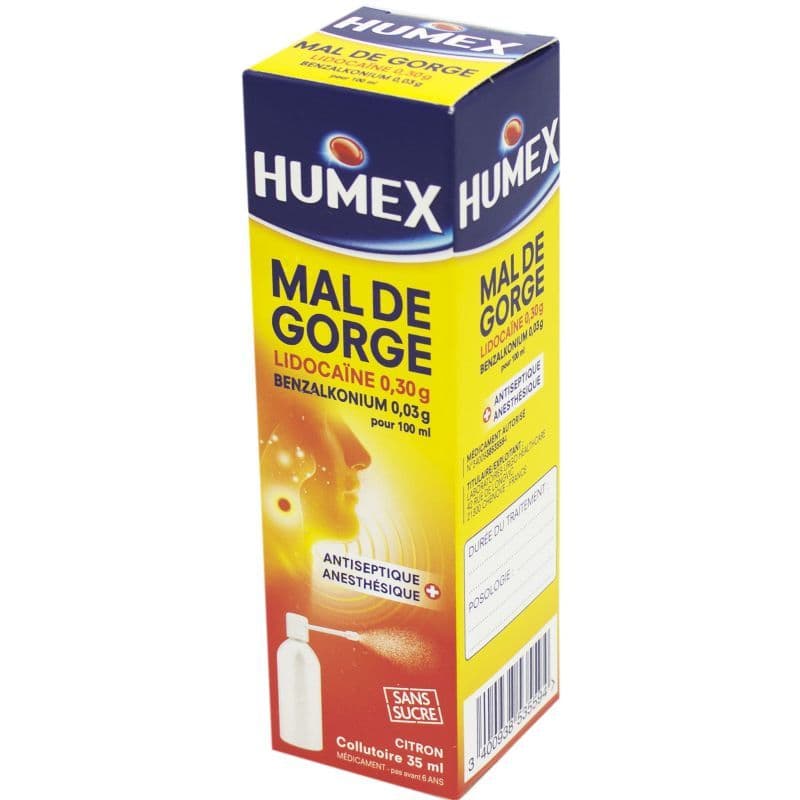 HUMEX MAL DE GORGE COLLUTOIRE 35ML — Pharmacie Comedie