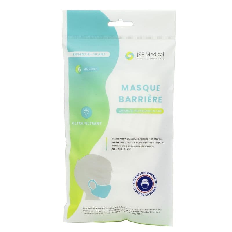 Jse Medical Masque Barriere Enfant 4/6ans X6 — Pharmacie Centrale Elsie