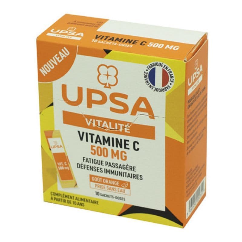 VITAMINE C 500MG UPSA DOSE 10 — Pharmacie du Bien Etre