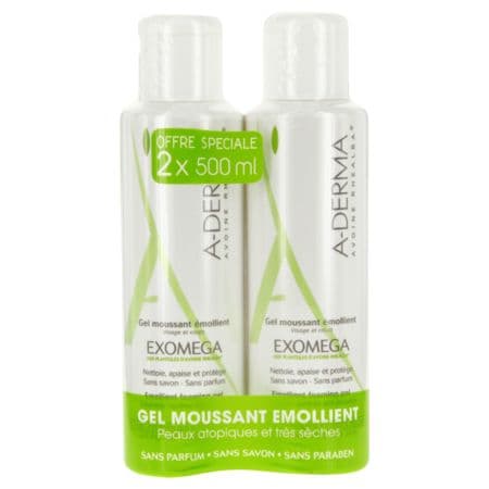 A-DERMA EXOMEGA GEL MOUS 500ML X2