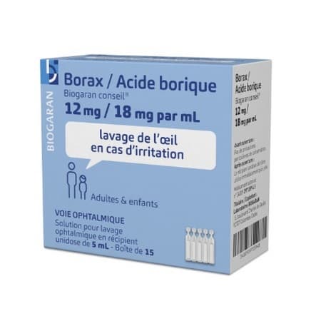 BORAX/AC.BORIQUE BGR CONS OPH5ML15 — Pharmacie porte de la villette