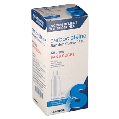 CARBOCISTEINE 5% SDZ C SOLS/S200ML — Pharmacie porte de la villette