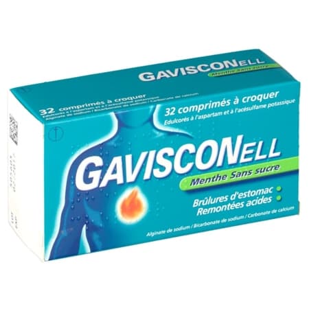 GAVISCONELL MENTHE CPR CROQ S/S 32 — Pharmacie aux enfants