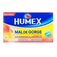 Humex Mal Gorge Lidocaine Menthe Pastille 24