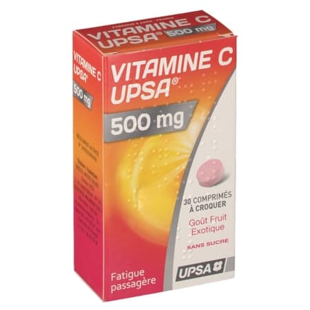 VIT C 500MG UPSA FRUIT CPR CROQ 30