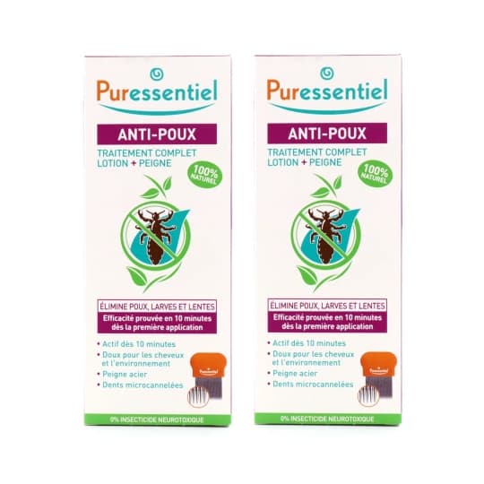 Puressentiel Lotion Traitante Antipoux Avec Peigne 200ml X2 Offre -10%