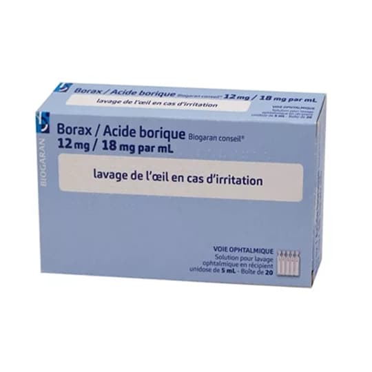 BORAX/AC.BORIQUE BGR CONS OPH5ML20 — Pharmacie Pharmagreen Boucicaut