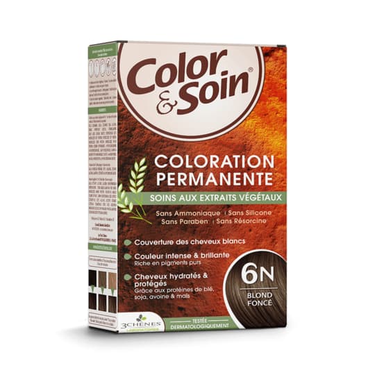 Les 3 chênes color & soin coloration permanente teinte blond foncé - 6n — Pharmacie Pharmagreen Boucicaut