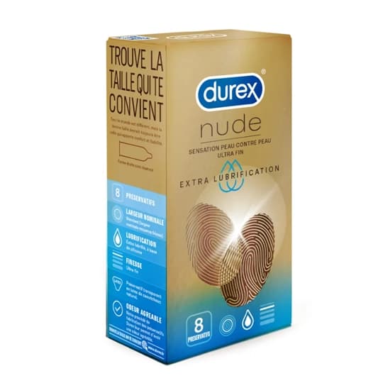 PRESERV DUREX NUDE EXTRA LUB X8 — Grande Pharmacie de Grenelle