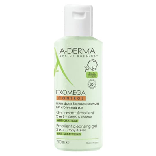 A-DERMA EXOMEGA CONT 2/1 GEL 200ML — PHARMACIE DES CLINIQUES