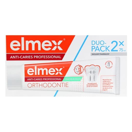 ELMEX DENT A/CARIE PRO ORTHO2X75ML — Pharmacie des Cascades