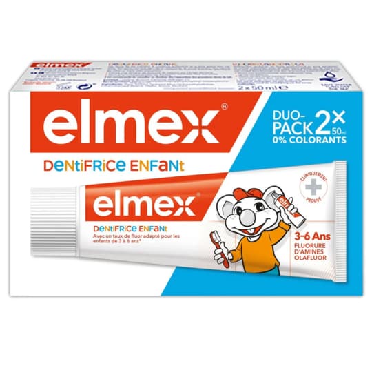 ELMEX DENT ENFANT 3-6ANS 50MLX2 — Pharmacie des Mèches