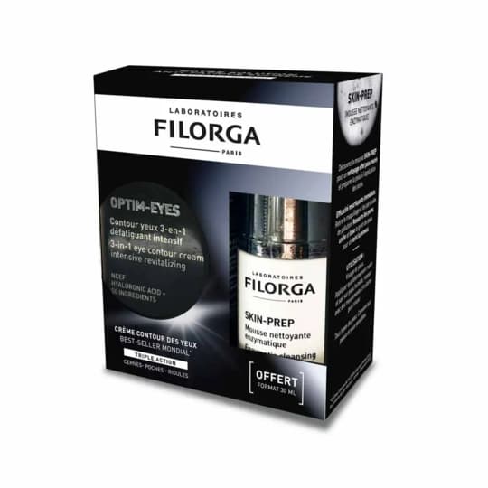 Filorga Optim Eyes Contour Des Yeux 3en1 15ml + Skin Prep Mousse Nettoyante 30ml Offert — Pharmacie Pharmavance Escudier