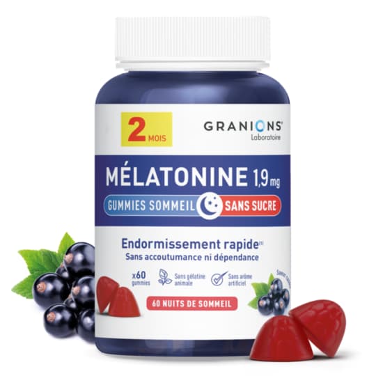 GRANIONS MELATONINE 1,9MG GUMM 60 — Pharmacie Centrale Boulogne by Nexum