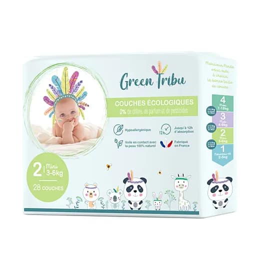 GREEN TRIBU COUCHE 3-6KG T2 28 — Pharmacie des Cascades