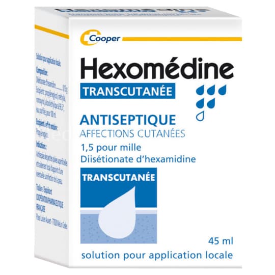 HEXOMEDINE TRANSCUTANEE FL 45ML — Pharmacie des Fleurs 7/7