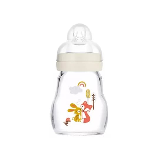 Mam biberon 1age verre decore blanc debit 1 170ml — Pharmacie Port Royal