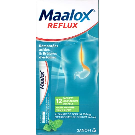 MAALOX REFLUX MENTHE S/S SACH 12 — Pharmacie Le pallec