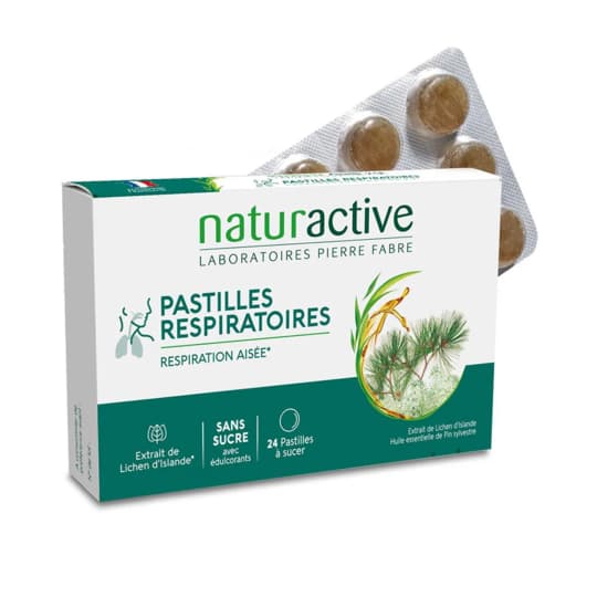 Naturactive Pastille Respiratoire Pastille a sucer. complement alimentaire a base de plante et huile — Pharmacie Pessac Arago