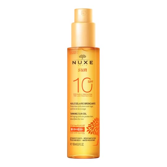 Nuxe huile bronzante visage et corps faible protection spf 10 - 150ml — Pharmacie Lafayette de Roubaix