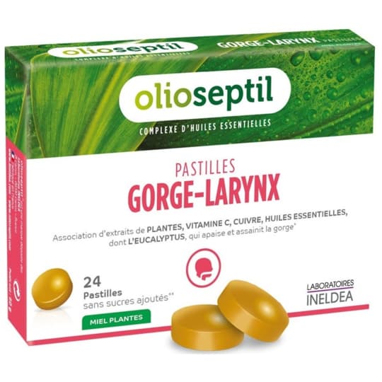 OLIOSEPTIL GORGE LARYNX PASTILLE24 — Pharmacie Marie Stuart