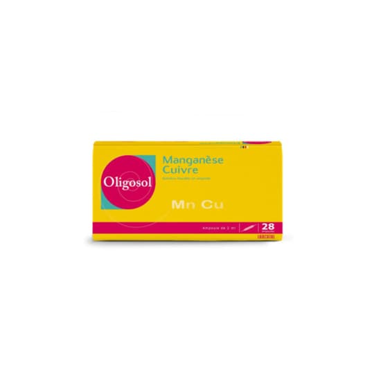 OLIGOSOL MN-CU AMP 2ML 28 — Grande Pharmacie Lazare Carnot 7j/7